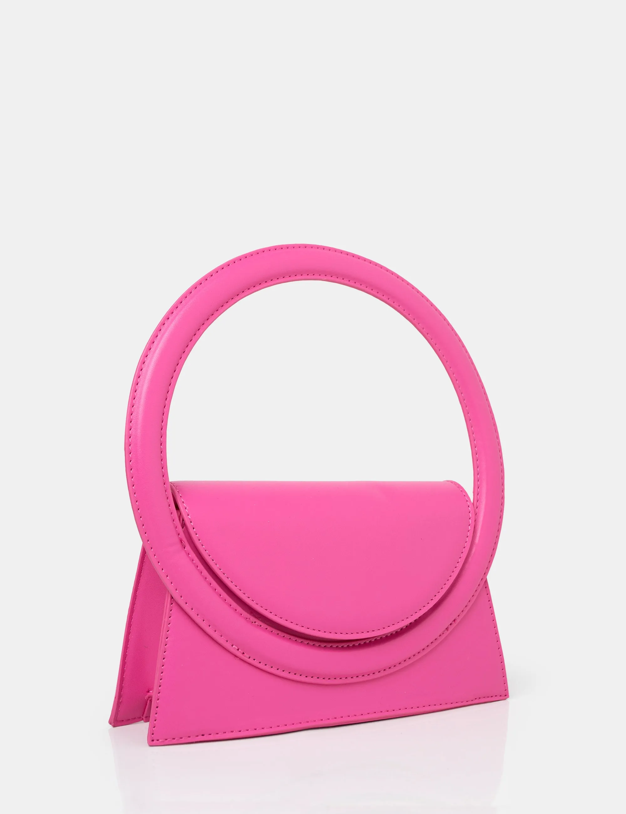 The Top Handle Bright Pink Pu Circlur Handle Grab Bag sold by Public Desire product image thumbnail 2