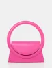 The Top Handle Bright Pink Pu Circlur Handle Grab Bag sold by Public Desire