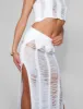 Ladder Detail Maxi Skirt White sold by Public Desire