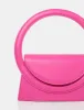 The Top Handle Bright Pink Pu Circlur Handle Grab Bag sold by Public Desire