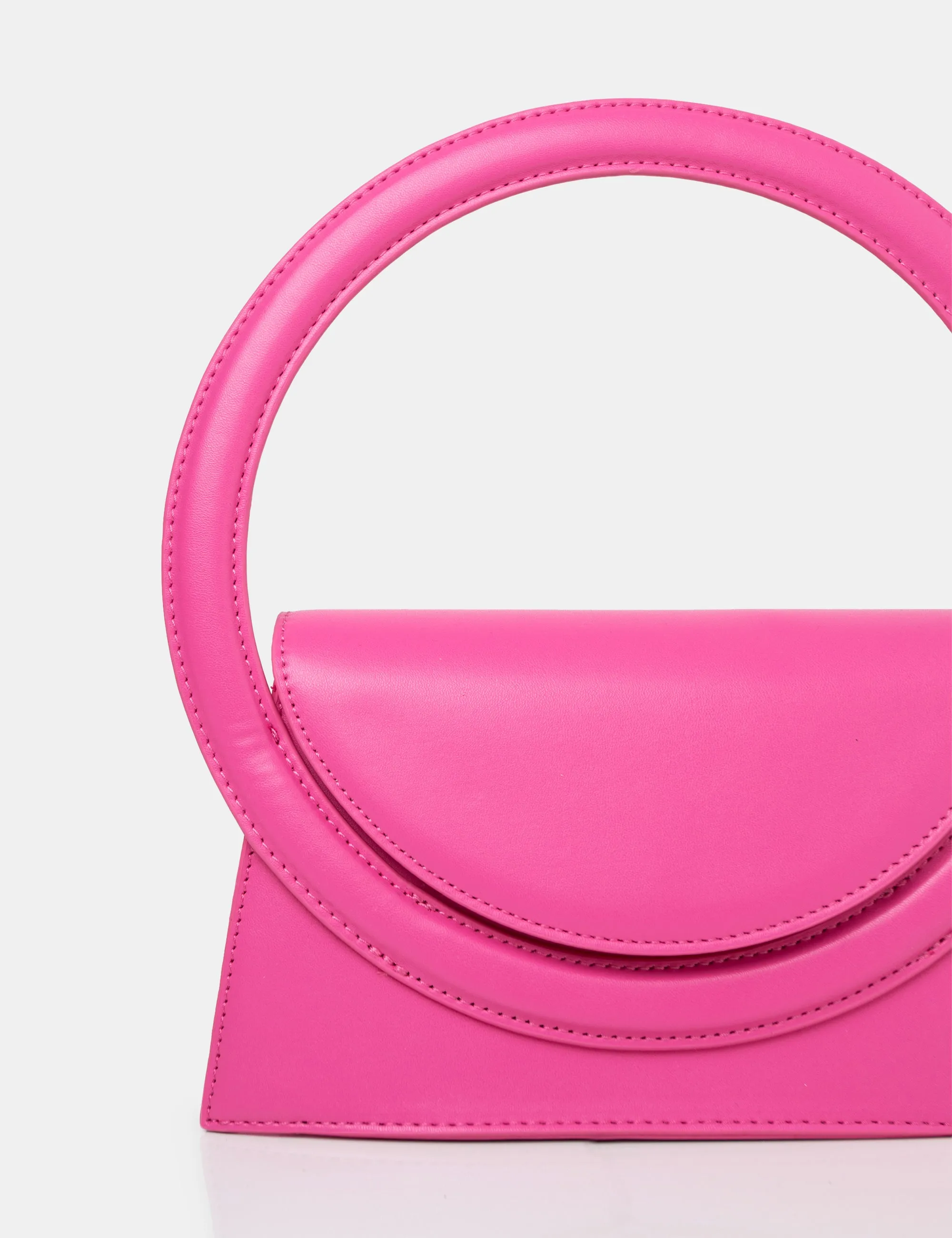 The Top Handle Bright Pink Pu Circlur Handle Grab Bag sold by Public Desire product image thumbnail 3