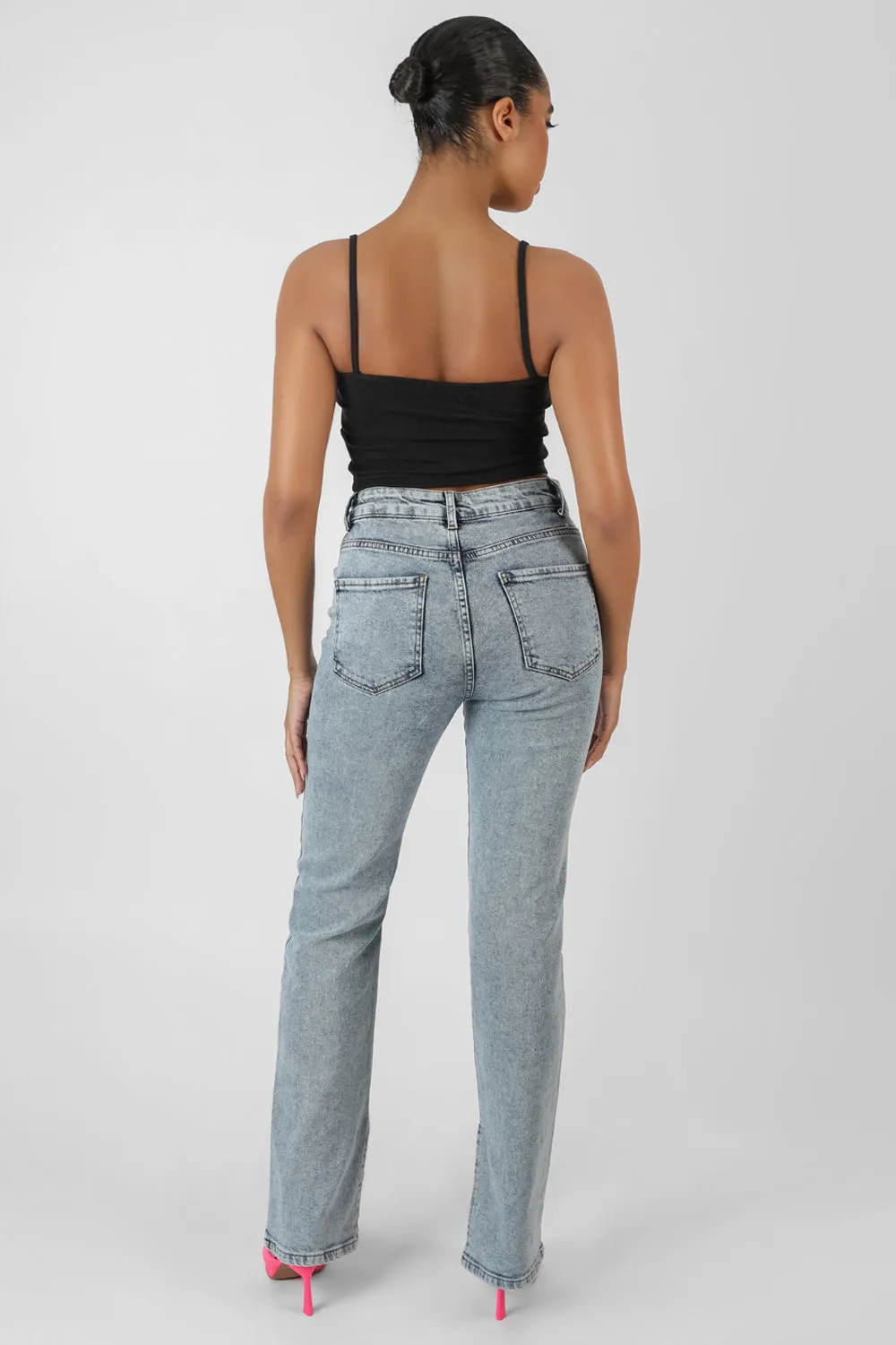 Square Neck Ribbed Cropped Top Black sold by Public Desire product image thumbnail 3