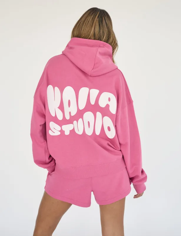 Kaiia Studio Bubble Logo Oversized Hoodie Pink sold by Public Desire