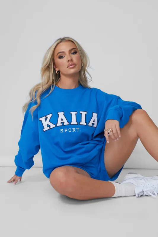 Kaiia Oversized Sweatshirt Cobalt Blue sold by Public Desire