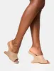 All in Nude Structured Wedge Heels sold by Public Desire