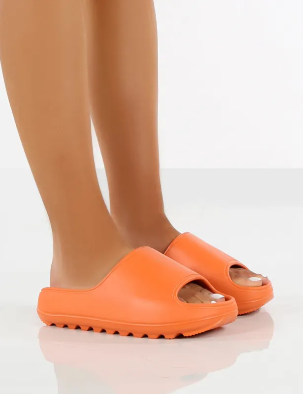 North Orange Rubber Ribbed Sole Sliders sold by Public Desire