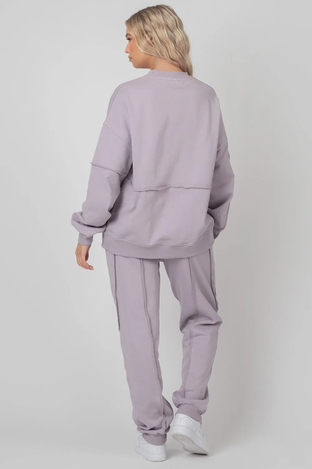 Oversized Exposed Seam Detail Sweatshirt Lilac sold by Public Desire product image thumbnail 4
