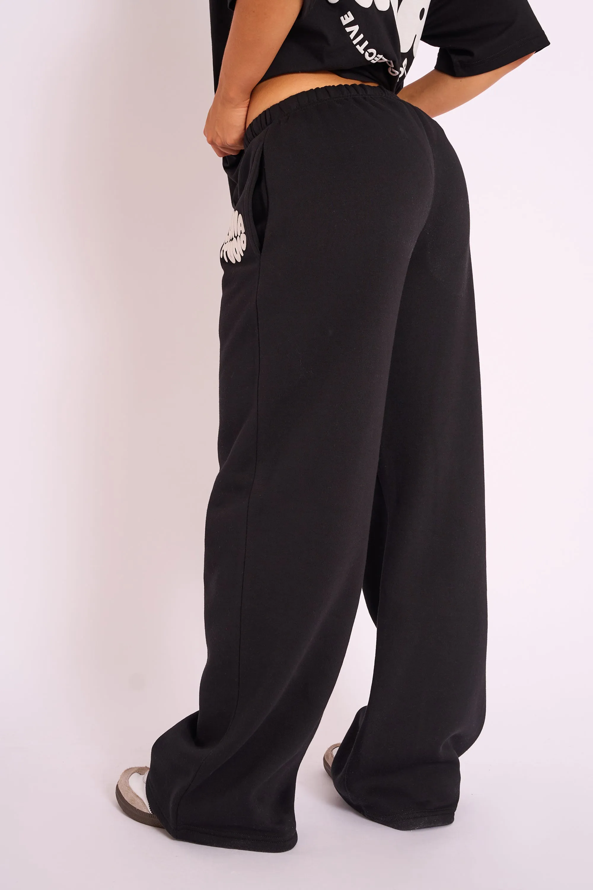 Kaiia Studio Bubble Logo Wide Leg Jogger Black sold by Public Desire product image thumbnail 3