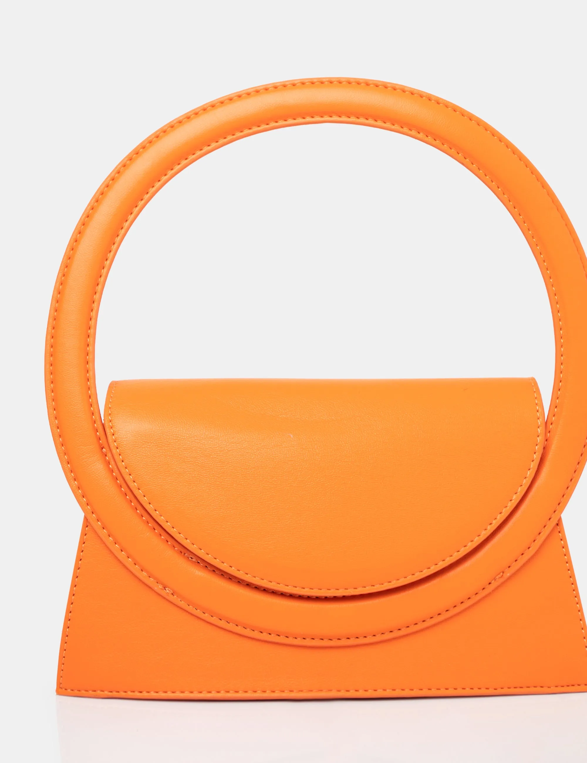 The Top Handle Orange Pu Circlur Handle Grab Bag sold by Public Desire product image thumbnail 3