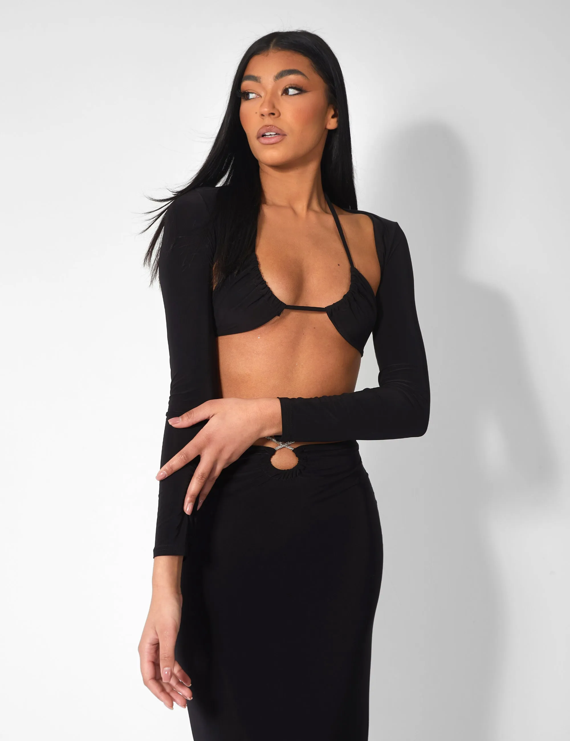Bikini Top And Shrug Slinky Top Black sold by Public Desire product image thumbnail 2