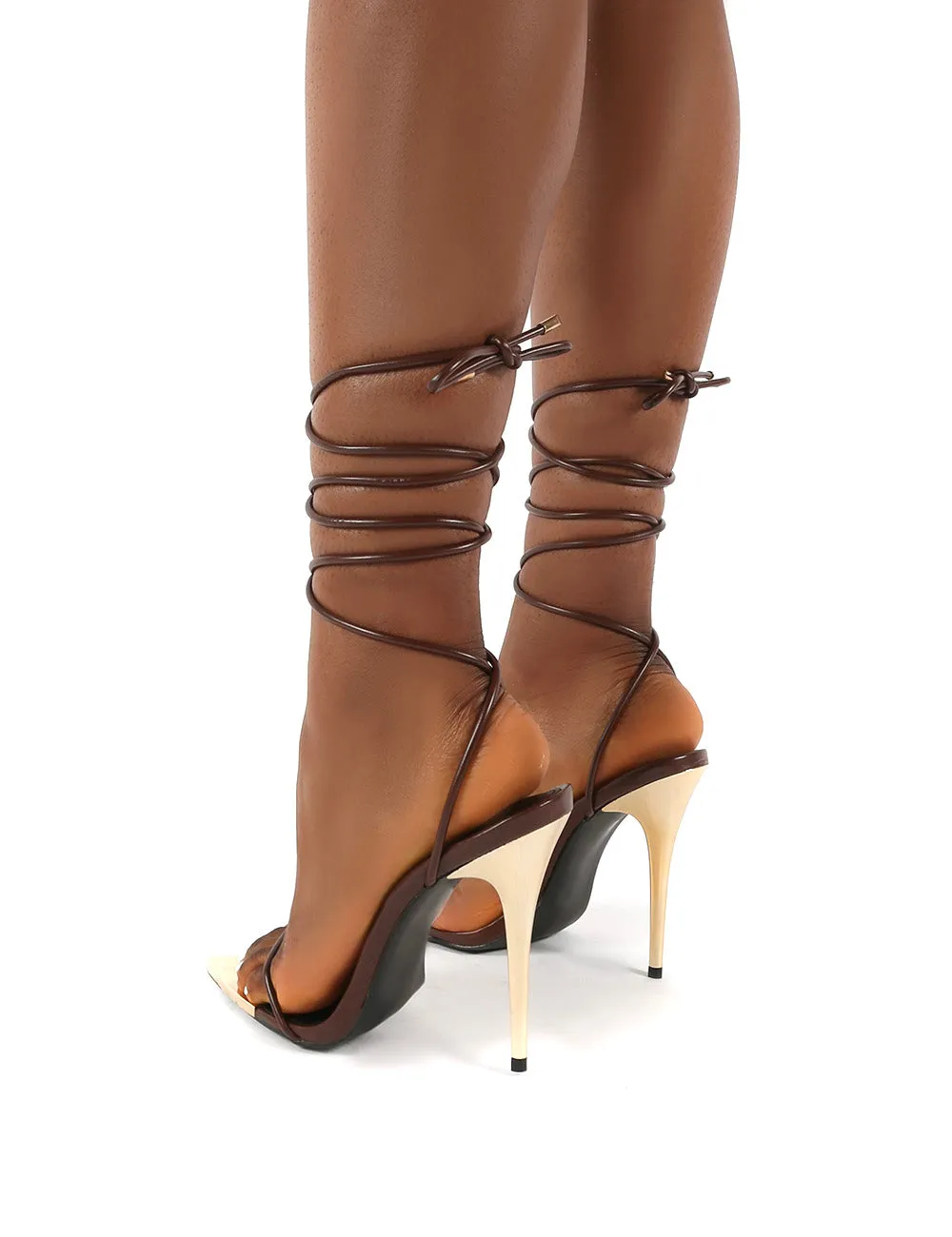 Influenced Choc Wrap Around Leg Court High Heels sold by Public Desire product image thumbnail 2