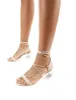 Kiwi Nude Lace Up Clear Perspex Block Heels sold by Public Desire