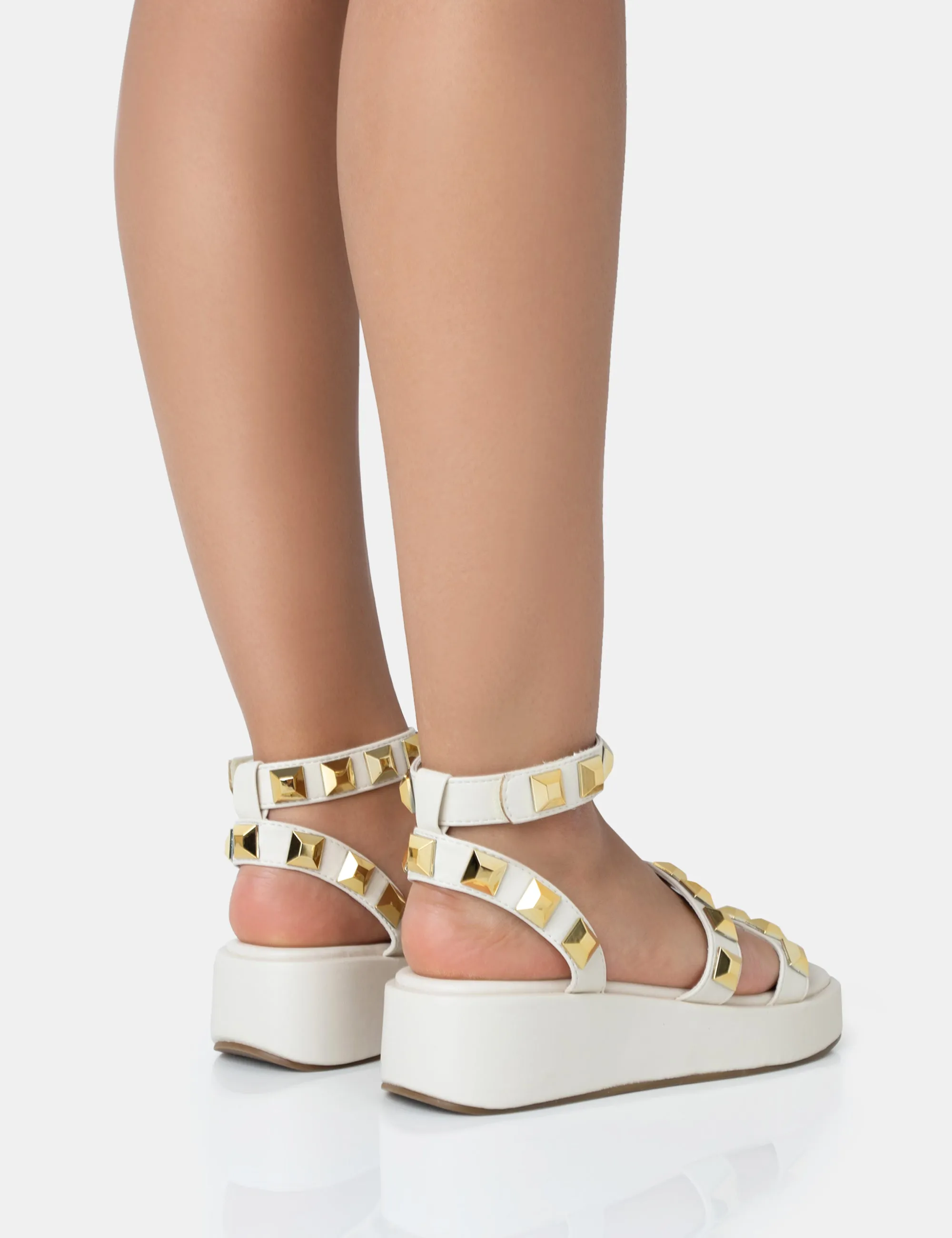 Wade Ecru Studded Strappy Platform Sandals sold by Public Desire product image thumbnail 4