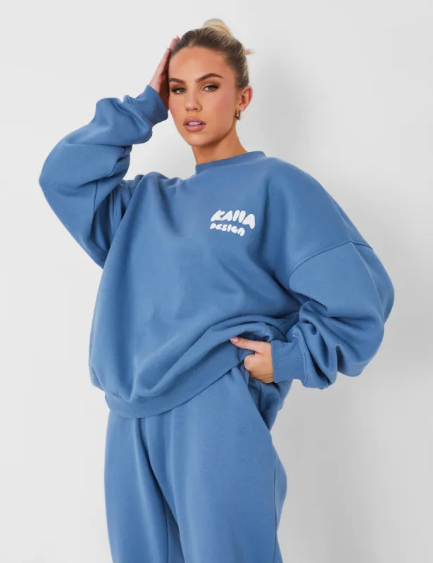 Kaiia Design Oversized Sweatshirt Denim Blue sold by Public Desire