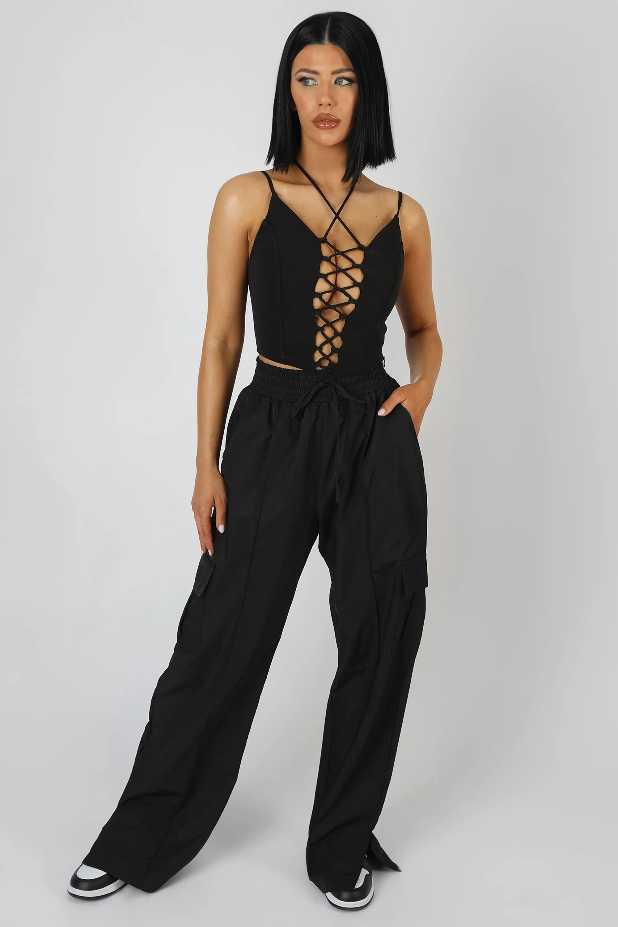 Lace Up Corset Top Black sold by Public Desire product image thumbnail 5