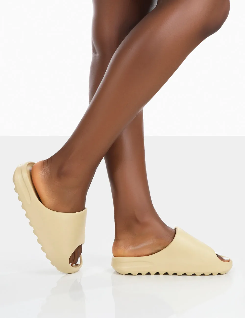 Brady Ecru Rubber Flat Slider Sandals sold by Public Desire product image thumbnail 3