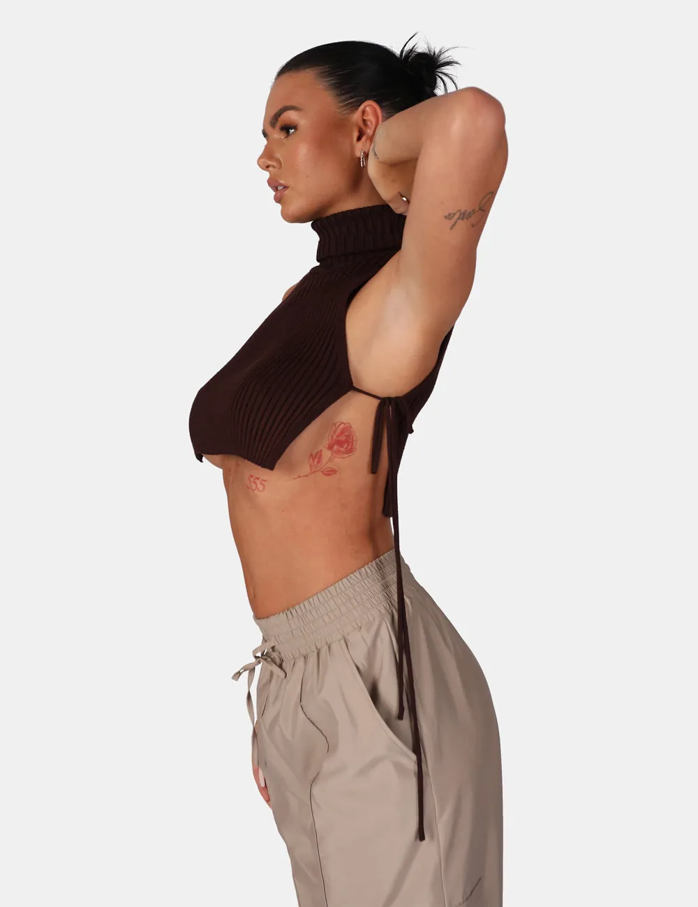 Tie Side Roll Neck Crop Top sold by Public Desire product image thumbnail 4