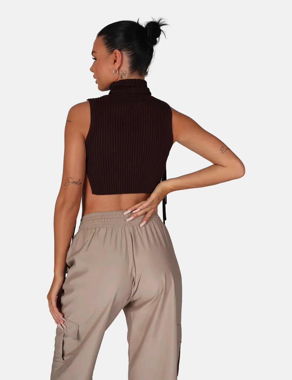 Tie Side Roll Neck Crop Top sold by Public Desire product image thumbnail 3