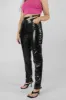 Carabiner Waist Battered Pu Trousers Black sold by Public Desire