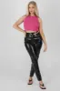 Carabiner Waist Battered Pu Trousers Black sold by Public Desire