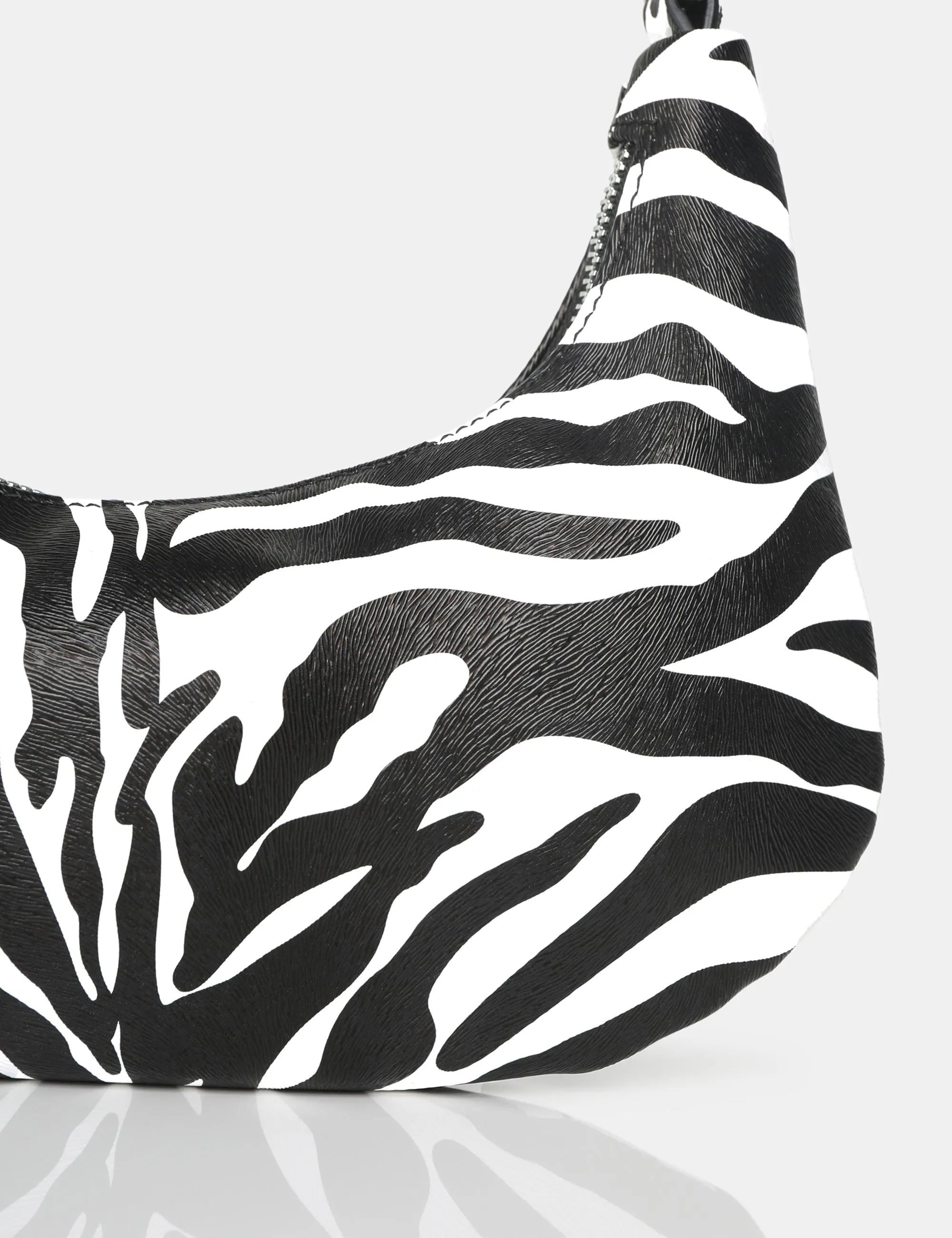 The Shiloh Zebra Monochrome PU Shoulder Bag sold by Public Desire product image thumbnail 3