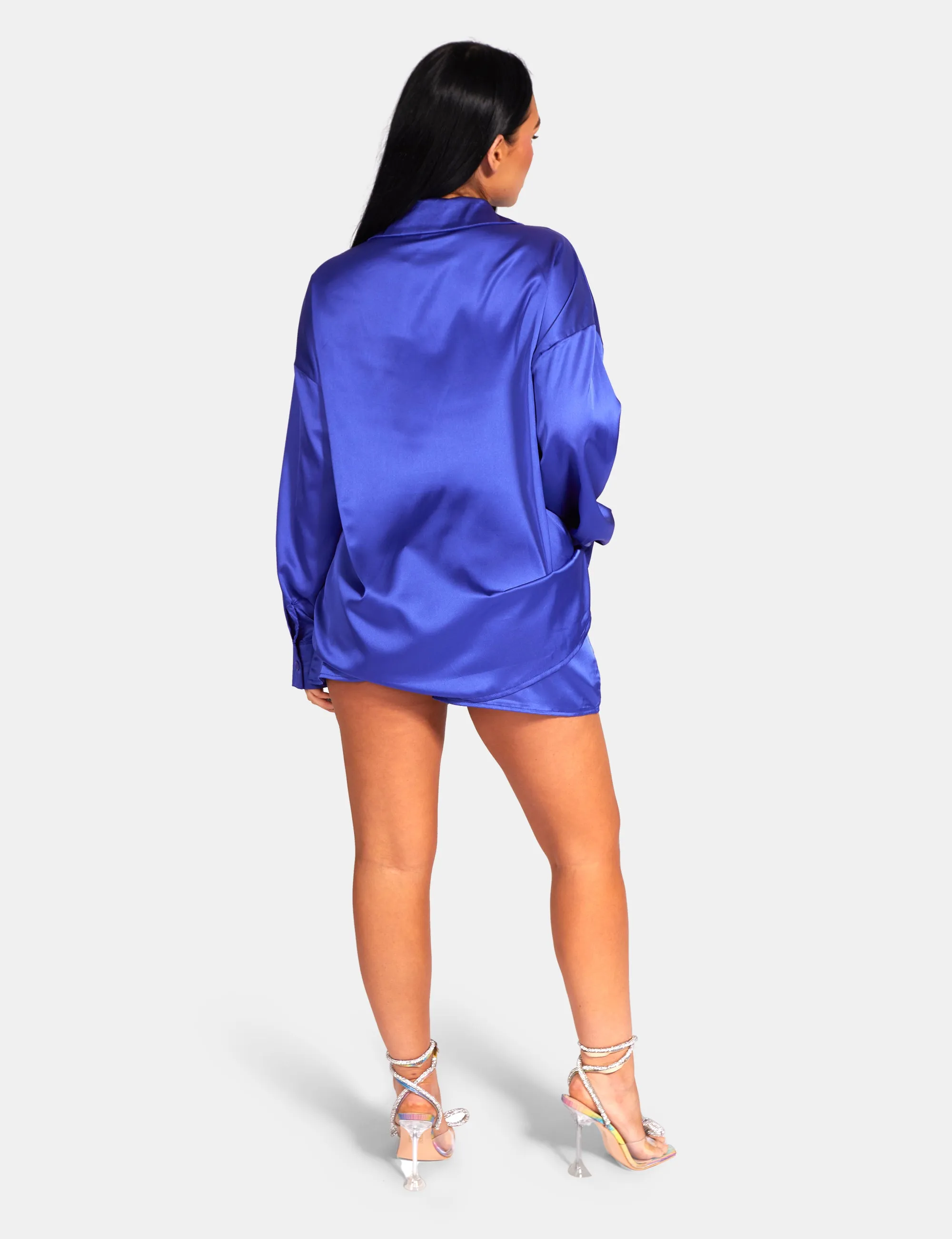 Oversized Satin Shirt Purple sold by Public Desire product image thumbnail 4