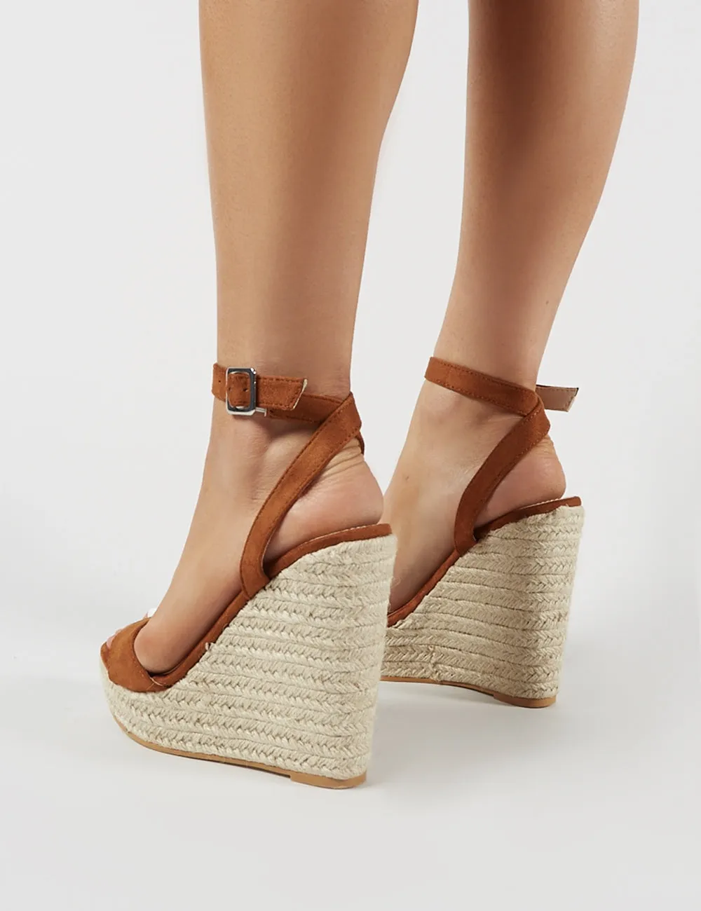 Sydney Espadrille Wedges in Tan Faux Suede sold by Public Desire product image thumbnail 4