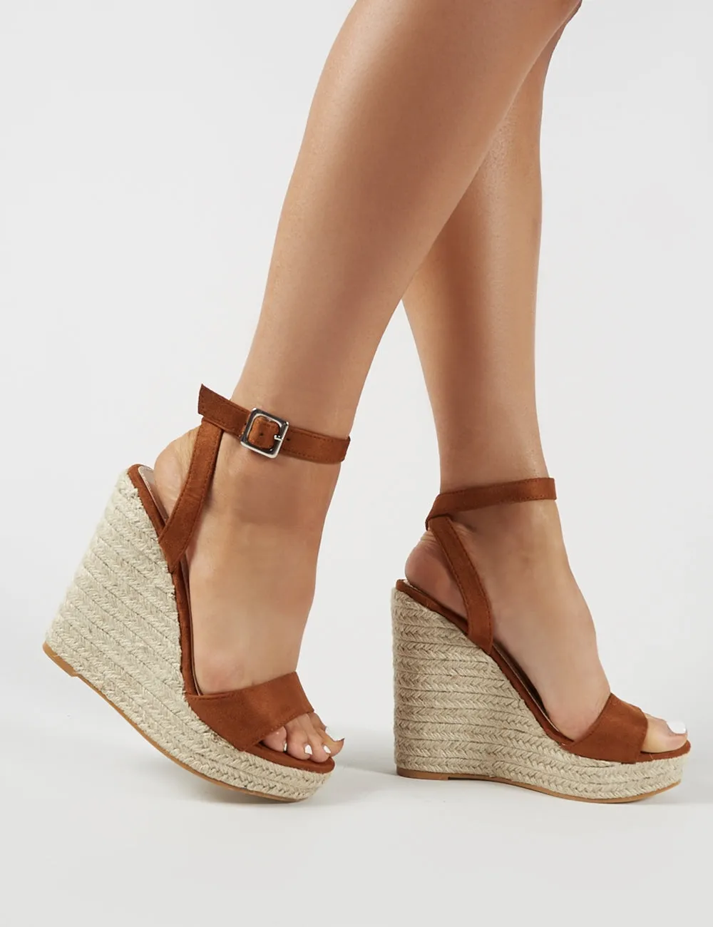 Sydney Espadrille Wedges in Tan Faux Suede sold by Public Desire product image thumbnail 2