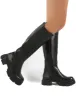 Action Black PU Knee High Chunky Sole Boots sold by Public Desire
