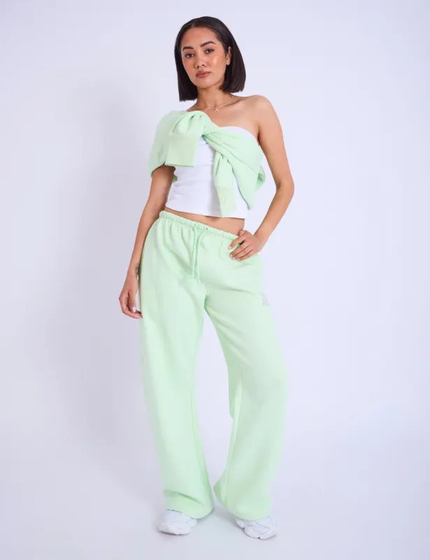 Kaiia Studio Bubble Logo Wide Leg Joggers Lime & Lilac made by Public Desire