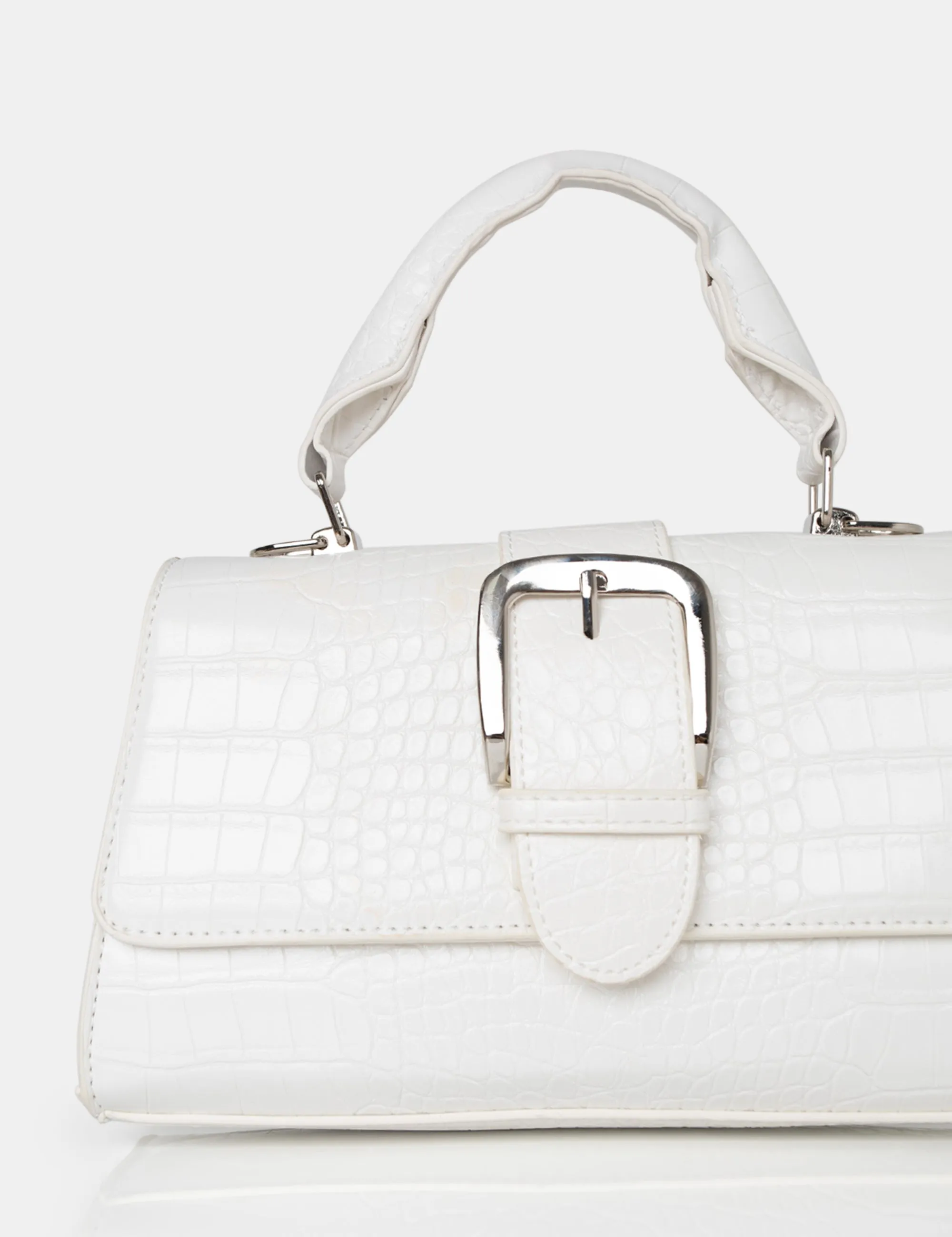 The Lisbon White Croc Buckle Cross Body Bag sold by Public Desire product image thumbnail 2