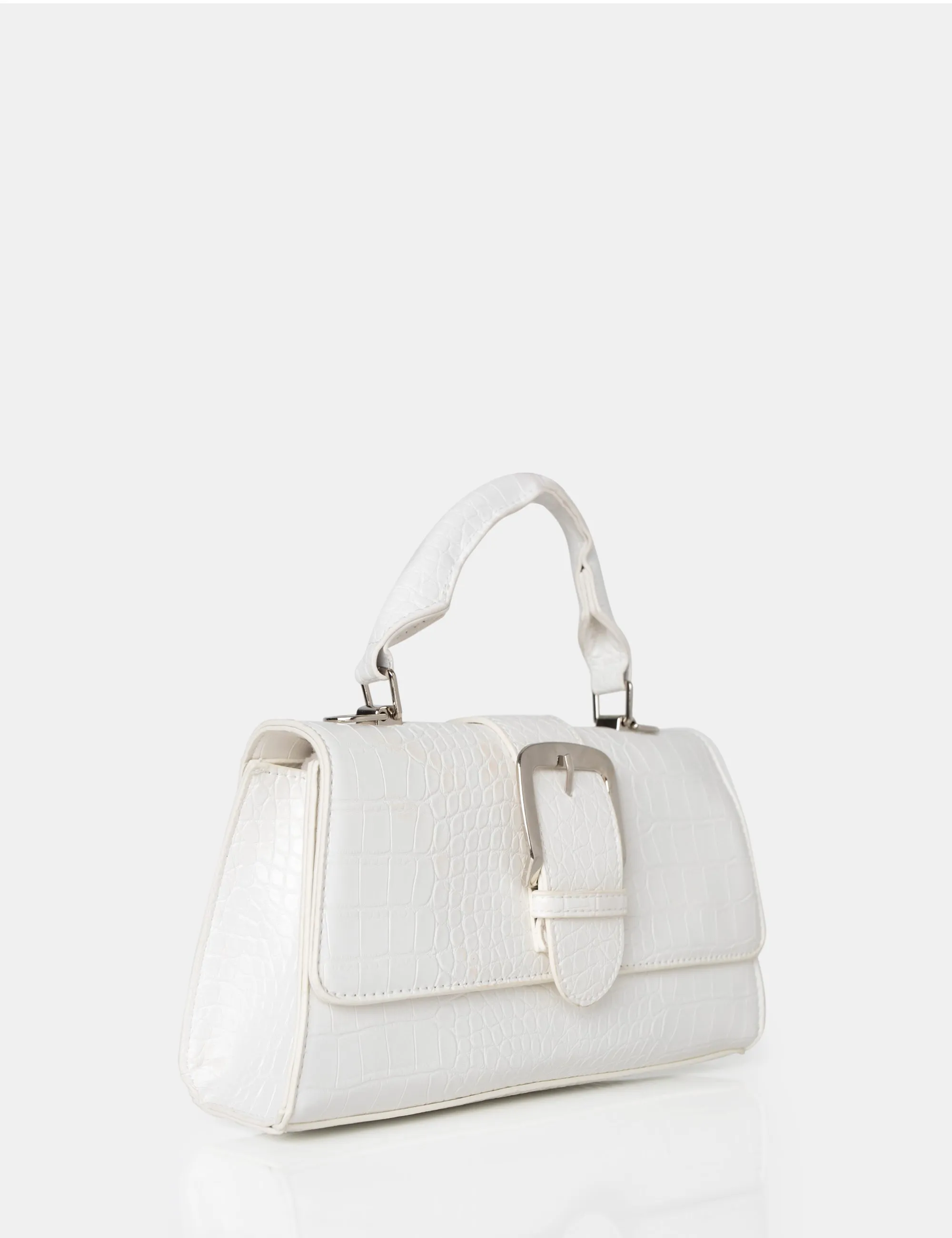 The Lisbon White Croc Buckle Cross Body Bag sold by Public Desire product image thumbnail 3
