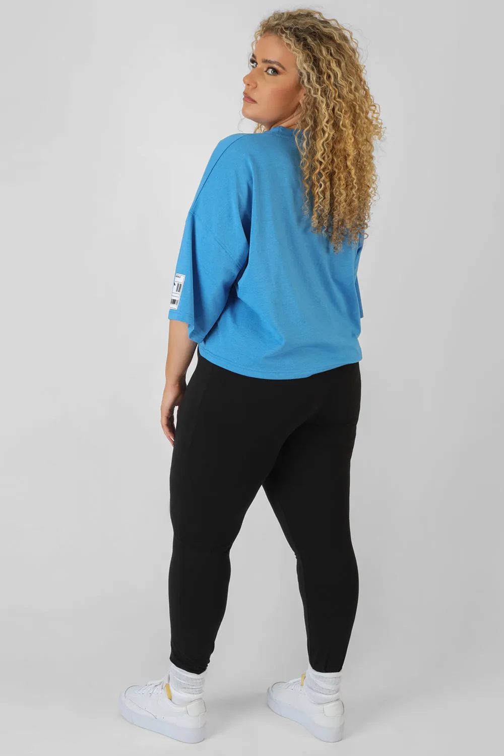 Curve Oversized Boxy Cropped Patch T-Shirt Blue sold by Public Desire product image thumbnail 3