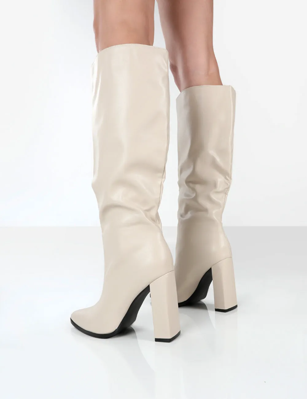 Posie Stone Pu Knee High Block Heel Boots sold by Public Desire product image thumbnail 4