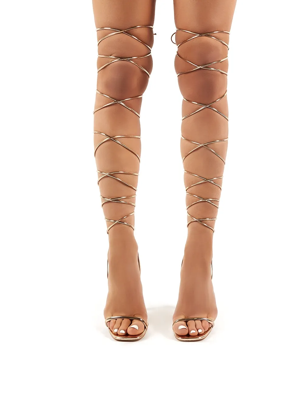 Dazed Rose Gold PU Multiway Stiletto High Heels sold by Public Desire product image thumbnail 2