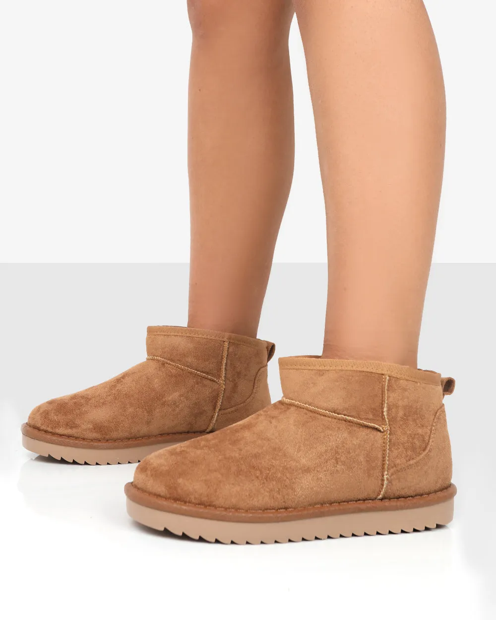 Frosty Tan Faux Suede Ultra Mini Boots sold by Public Desire product image thumbnail 4