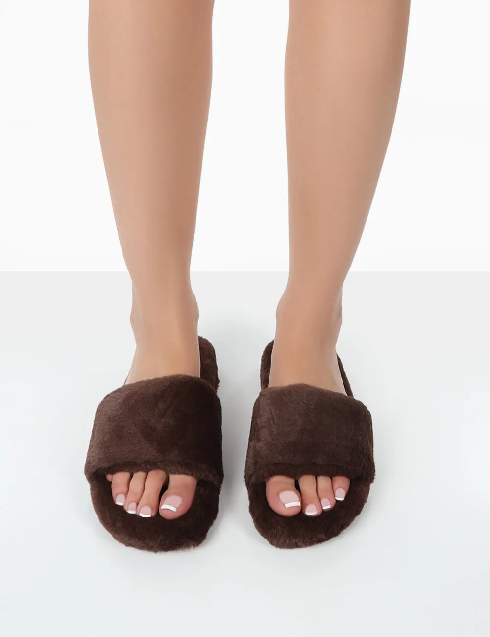 Namaste Chocolate Fluffy Faux Fur Slippers sold by Public Desire product image thumbnail 3