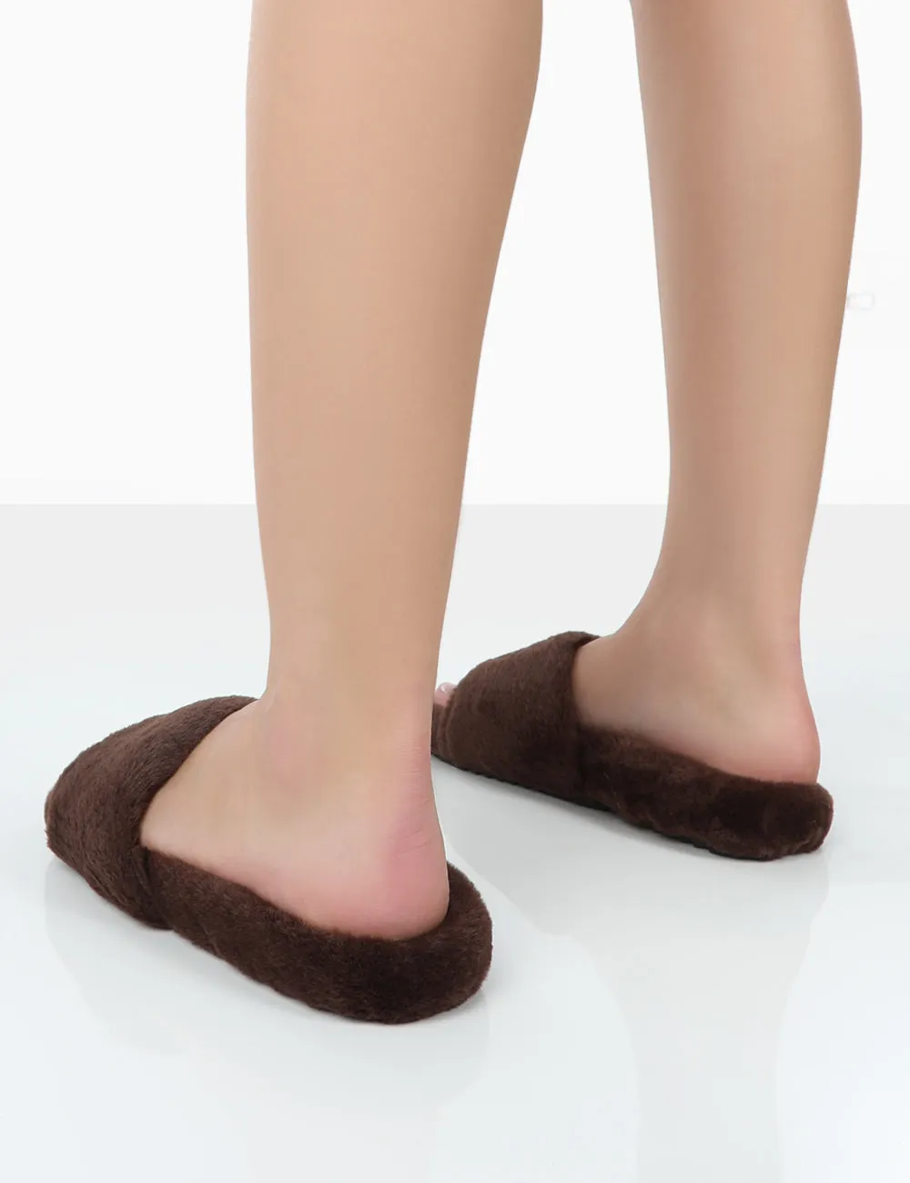 Namaste Chocolate Fluffy Faux Fur Slippers sold by Public Desire product image thumbnail 2