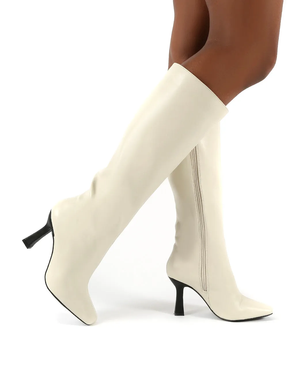 Repeat Bone Pu Heeled Knee High Boots sold by Public Desire product image thumbnail 2