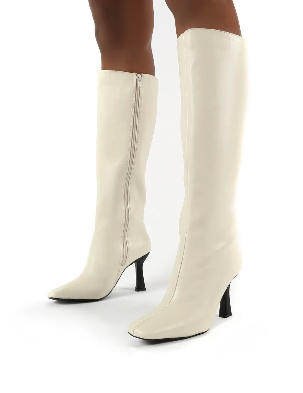 Repeat Bone Pu Heeled Knee High Boots sold by Public Desire product image thumbnail 3