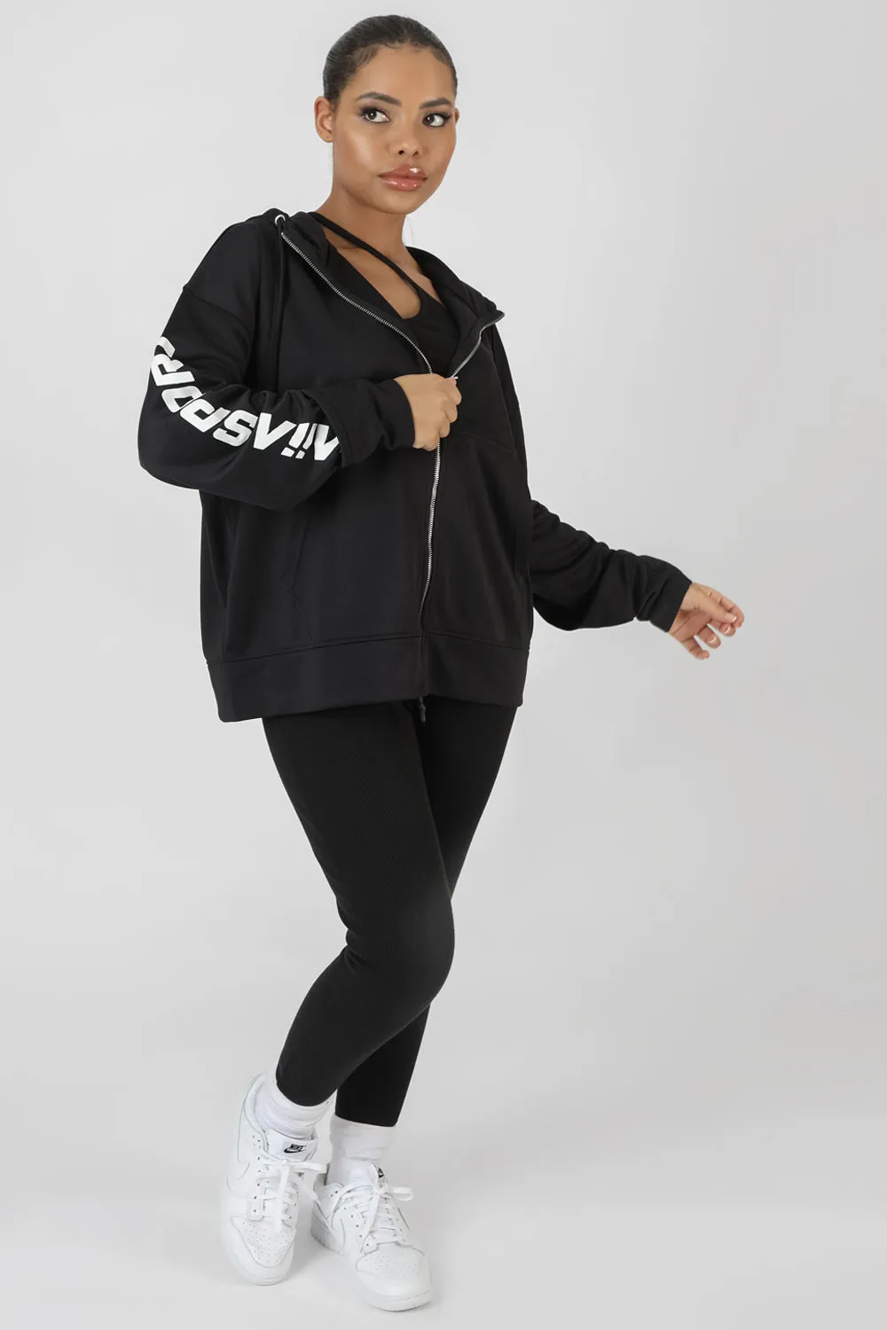 Zip Through Kaiia Sport Hoodie Black sold by Public Desire product image thumbnail 3