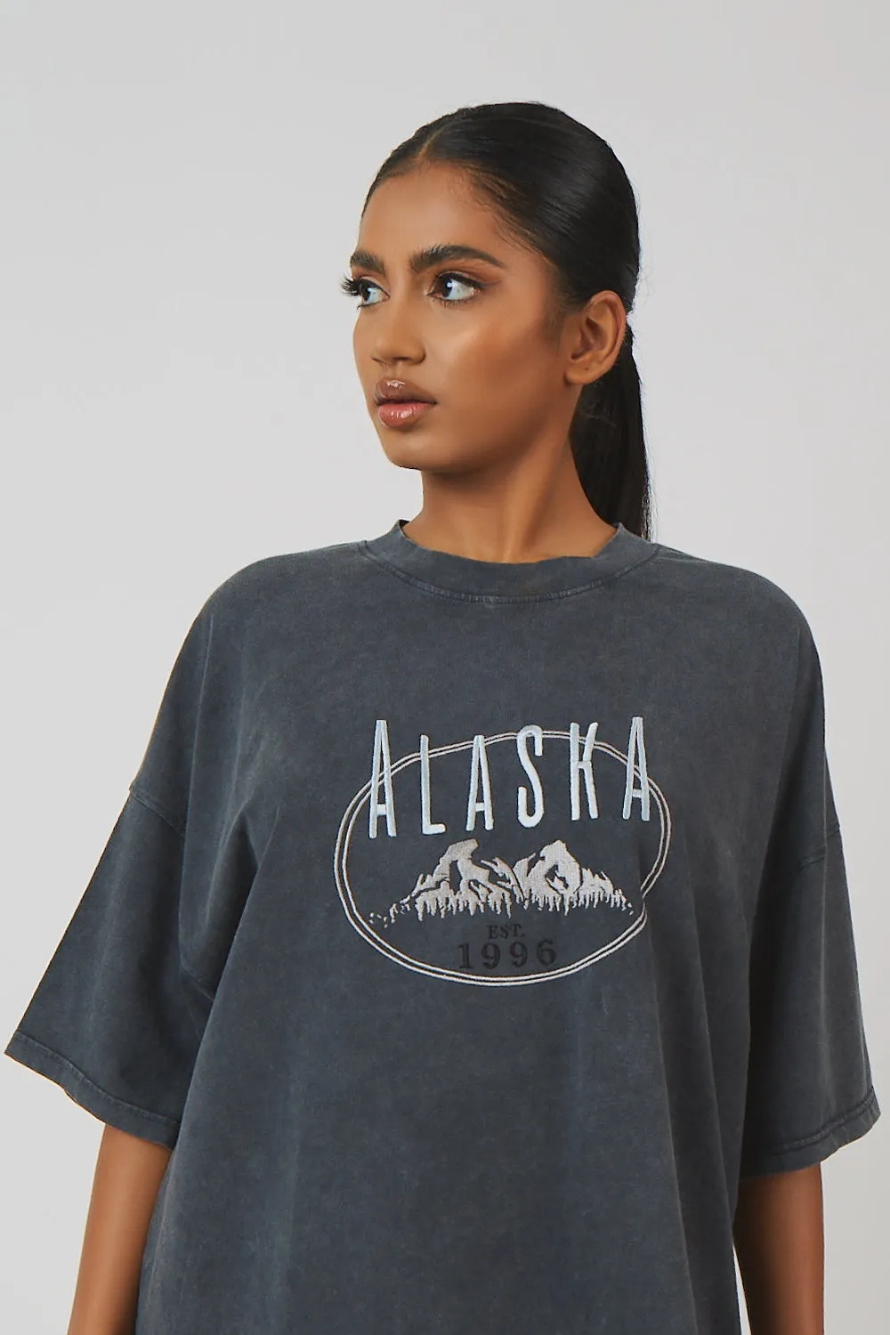 Oversize Graphic T-Shirt Dress Acid Wash sold by Public Desire product image thumbnail 2