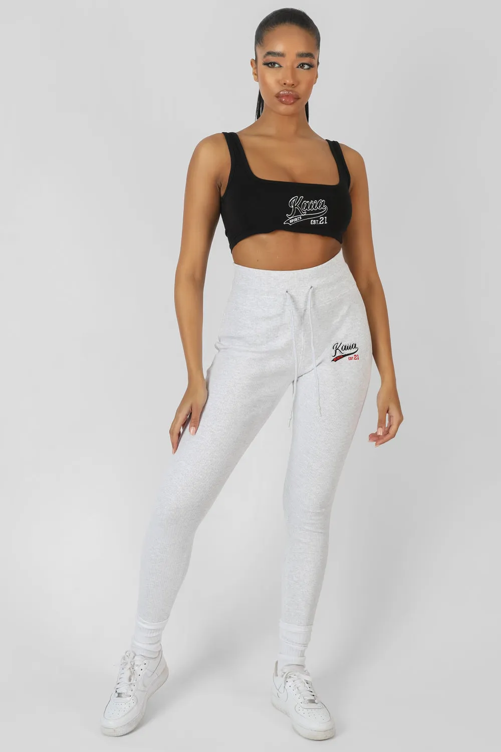 Varsity Embroidery Crop Top Black sold by Public Desire product image thumbnail 4
