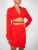 Kaiia Wrap Waist Mini Blazer Dress in Red sold by Public Desire