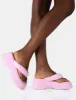 Havana Pink Towelling Flip Flop Chunky Platform Sandals sold by Public Desire
