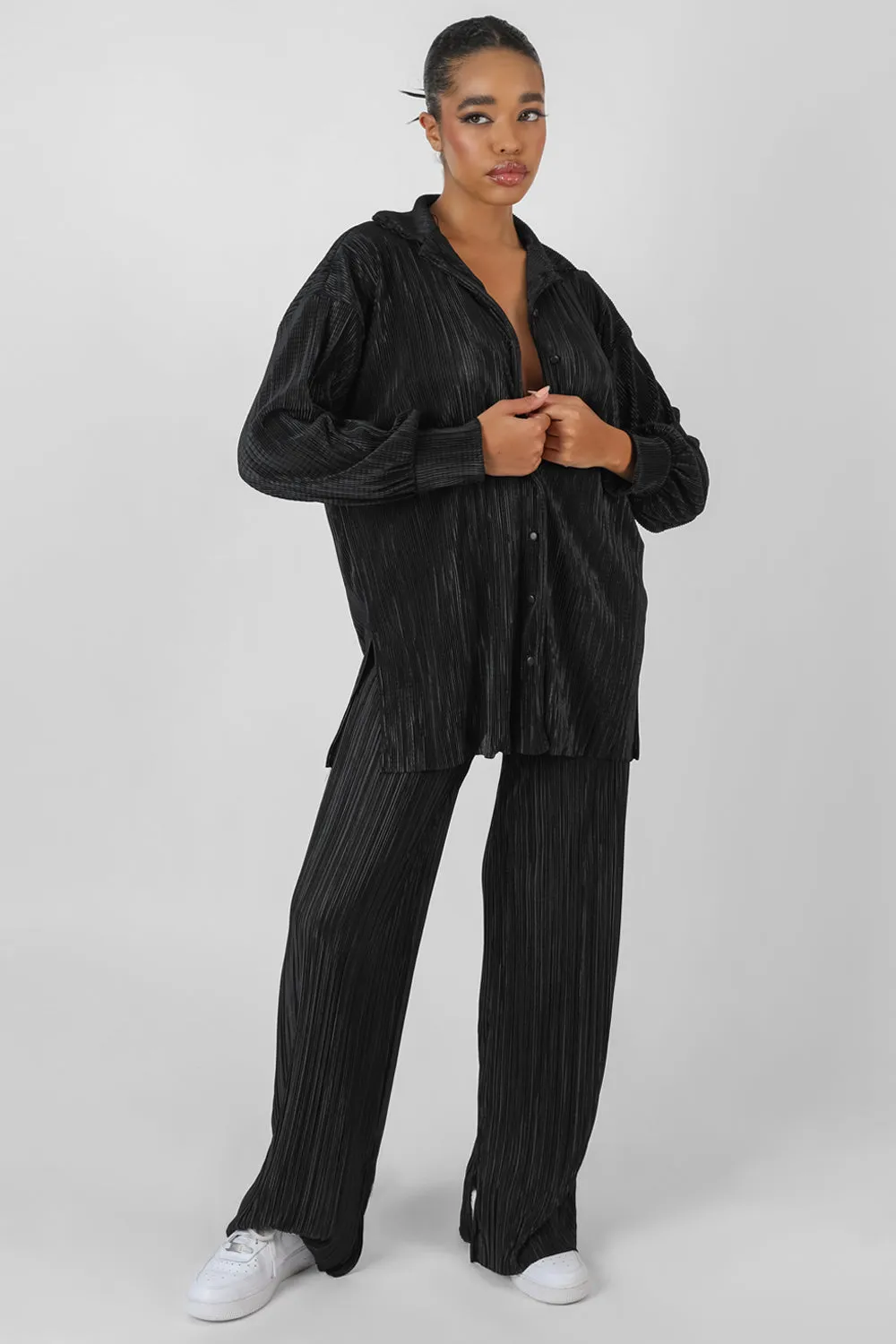 Oversized Plisse Shirt Black sold by Public Desire product image thumbnail 3