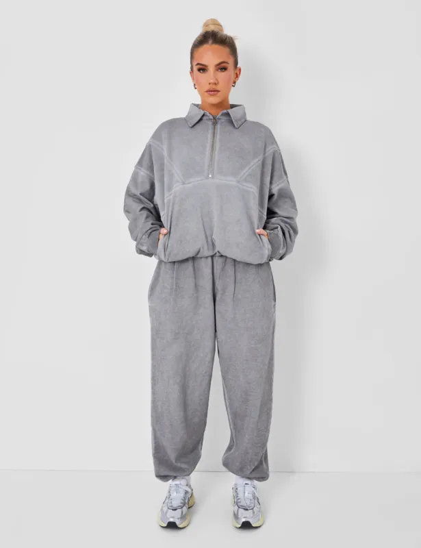 Relaxed Fit Cuffed Joggers Co-ord Washed Grey sold by Public Desire