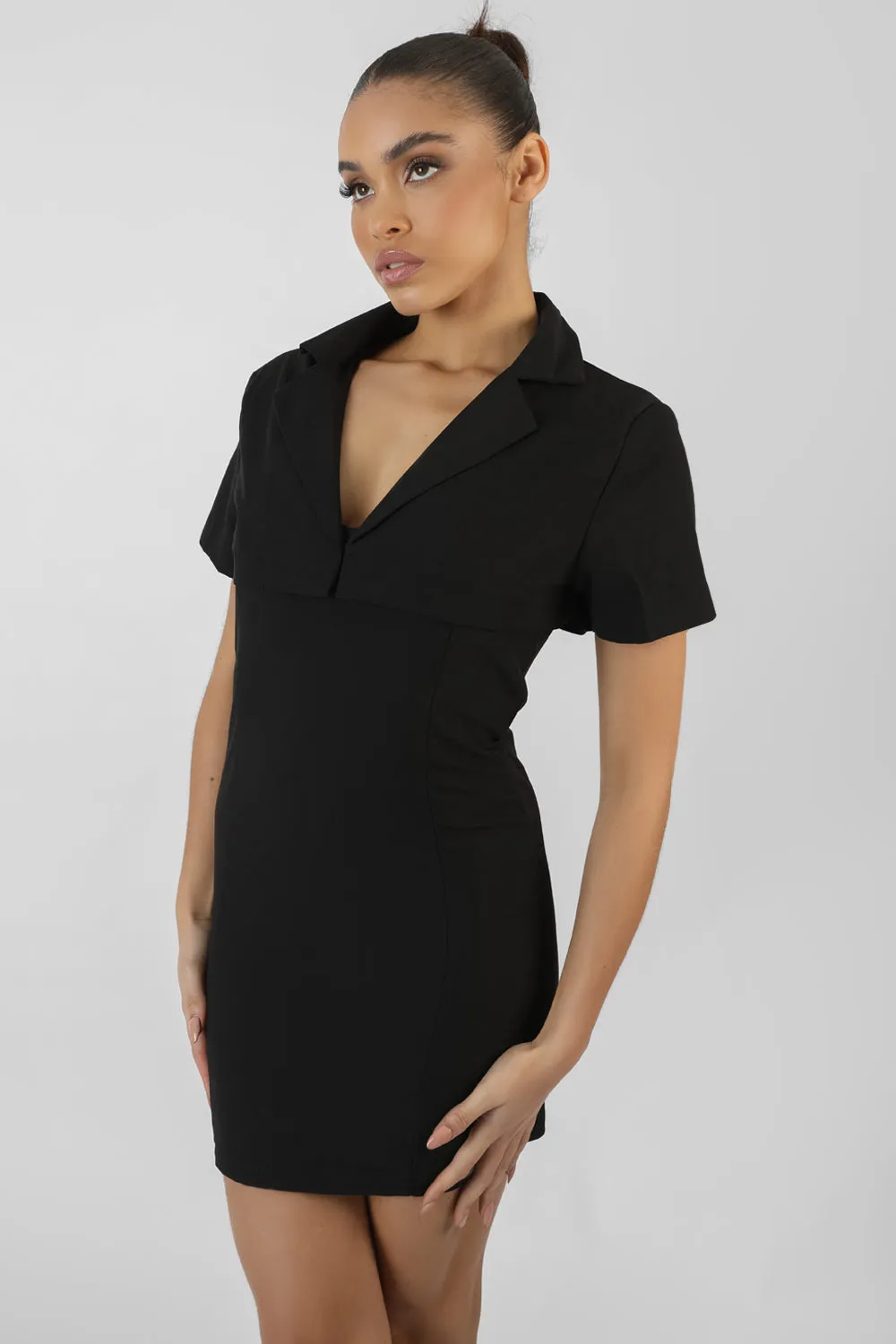 Cropped Layer Blazer Mini Dress Black sold by Public Desire product image thumbnail 2