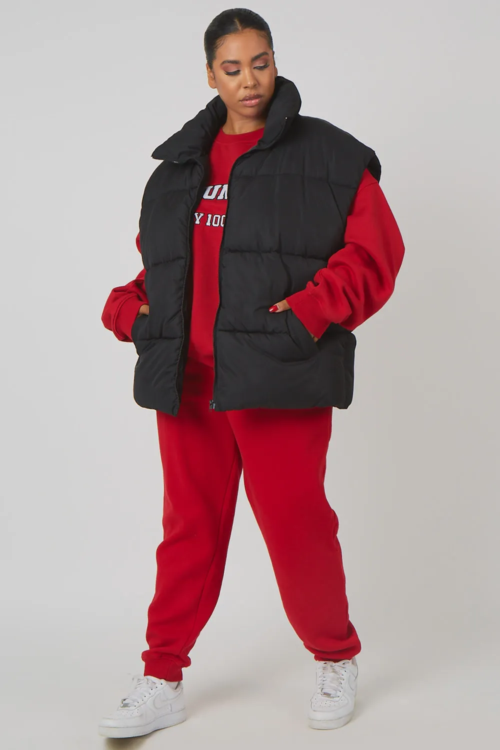 Curve Longline Oversized Gilet Black sold by Public Desire product image thumbnail 3