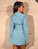 Kenza X Public Desire Tie Wrap Detail Blazer Dress in Blue sold by Public Desire